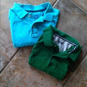 Men's Set of 2 Classic Polo Green Blue T Shirts